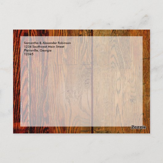 Faux-olied Wood Plank op maat Briefkaart (Achterkant)