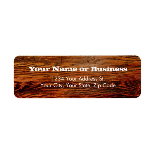 Faux-olied Wood Plank op maat Etiket (Voorkant)