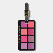 Faux oogschaduw make-up pallete roze bagagelabel (Voorkant verticaal)