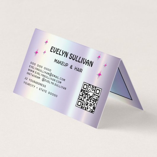 Faux oogschaduw palet gevouwen loyaliteitskaart visitekaartje (Achterkant)