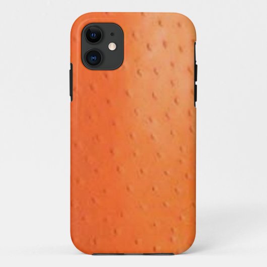 Faux Oranje Ostrich Skin Hoesje-Mate Hoesje (Achterkant)