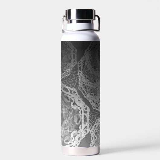 Faux-ornamental Silver- en Black Gold-monogrammen Waterfles (Achterkant)