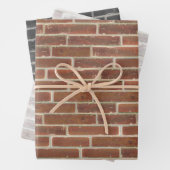 Faux Oud Bruin Zwart Wit Brick Wall Inpakpapier Vel (In situ)