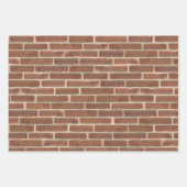 Faux Oud Bruin Zwart Wit Brick Wall Inpakpapier Vel (Voorkant)