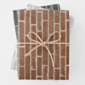 Faux Oud Bruin Zwart Wit Brick Wall Inpakpapier Vel (In situ)