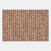 Faux Oud Bruin Zwart Wit Brick Wall Inpakpapier Vel (Voorkant)