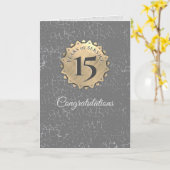 Faux oude stenen gouden werknemer jubileumkaart kaart (Gele Bloem)