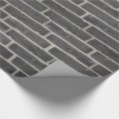 Faux oude zwarte bakstenen muur cadeaupapier (Hoek)