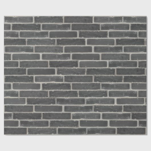 Faux oude zwarte bakstenen muur cadeaupapier (Vlak)