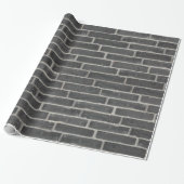 Faux oude zwarte bakstenen muur cadeaupapier (Uitgerold)