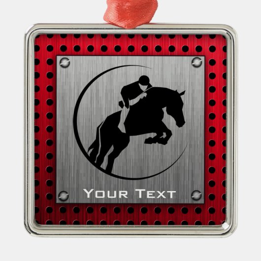 Faux Paardensportbeoefening Aluminium. Metalen Ornament (Voorkant)