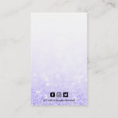 Faux Paars Glitter Earring Display Visitekaartje (Achterkant)