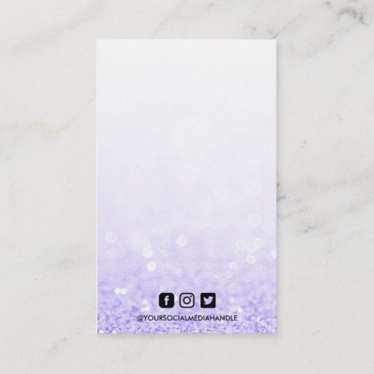 Faux Paars Glitter Earring Display Visitekaartje (Achterkant)