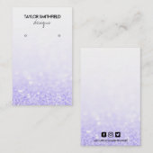 Faux Paars Glitter Earring Display Visitekaartje (Voorkant / Achterkant)