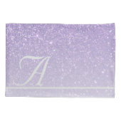 Faux Paars Glitter Gradient Monogram Initiaal Kussensloop (Achterkant)