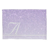 Faux Paars Glitter Gradient Monogram Initiaal Kussensloop (Voorkant)