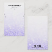 Faux Paars Glitter Ketting Display Visitekaartje (Voorkant / Achterkant)