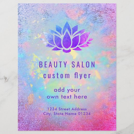 FAUX paarse folie lotus logo Flyer (Voorkant)