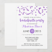 Faux Paarse Glitter Bachelorette Party Kaart (Voorkant / Achterkant)