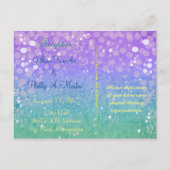 Faux Paarse Glitter Lantern Confetti Receptie Uitnodiging Briefkaart (Achterkant)