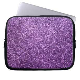 Faux Paarse Glitter Laptop Sleeve