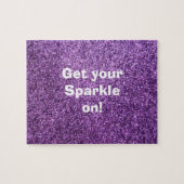 Faux Paarse Glitter Legpuzzel (Horizontaal)