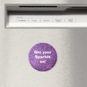 Faux Paarse Glitter Magneet (Insitu (Vaatwasser))