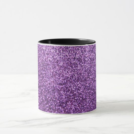 Faux Paarse Glitter Mok (Midden)
