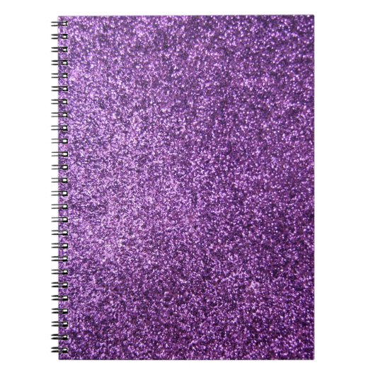 Faux Paarse Glitter Notitieboek (Voorkant)