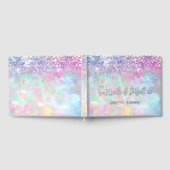 Faux paarse glitter opaal achtergrond bruiloft gastenboek (Volledig)