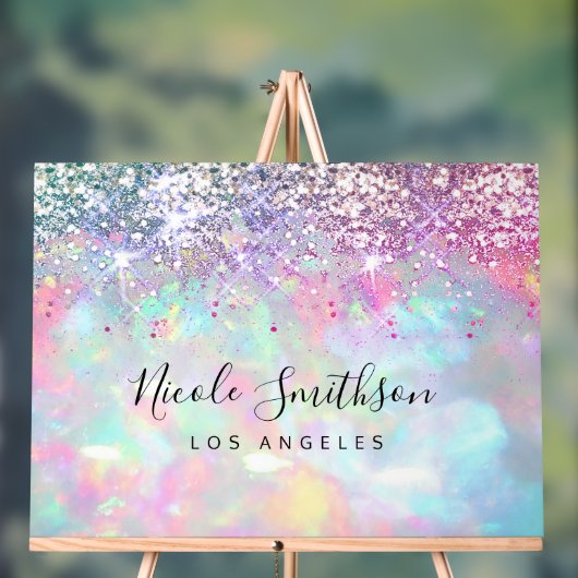 Faux paarse glitter opaal steen achtergrond acryl bord (Neutraal)