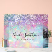 Faux paarse glitter opaal steen achtergrond acryl bord (Huwelijk)