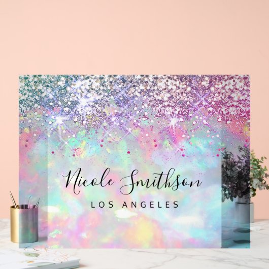 Faux paarse glitter opaal steen achtergrond acryl bord (Huwelijk)