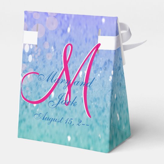 Faux Paarse Glitter Patio Lantern Confetti Glow Bedankdoosjes (Achterkant)