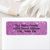 Faux Paarse Glitter - Retouradreslabels Etiket (Insitu)