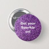 Faux Paarse Glitter Ronde Button 5,7 Cm (Voorkant /achterkant)