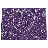 Faux Paarse Glitter Texture Kijk Groot Cadeauzakje (Voorkant)