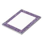 Faux Paarse Glitter Texture Kijk Notitieblok (Linkerzijde)