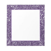 Faux Paarse Glitter Texture Kijk Notitieblok (Voorkant)