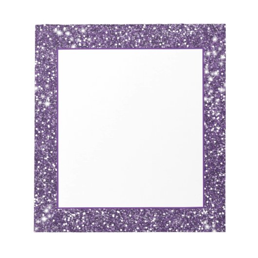 Faux Paarse Glitter Texture Kijk Notitieblok (Voorkant)