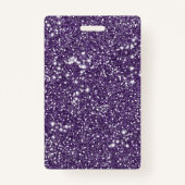 Faux Paarse Glitter Textuur & Aangepaste foto's &  Badge (Achterkant)