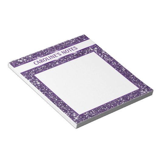 Faux Paarse glitter-textuur: kijk met aangepaste t Notitieblok (Schuin)