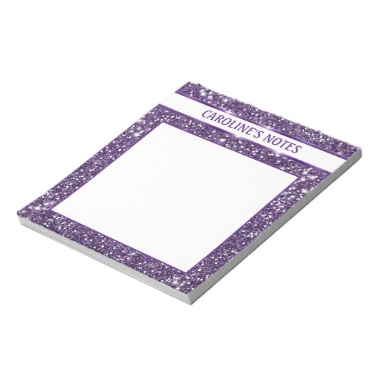 Faux Paarse glitter-textuur: kijk met aangepaste t Notitieblok (Linkerzijde)