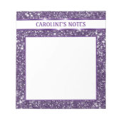 Faux Paarse glitter-textuur: kijk met aangepaste t Notitieblok (Voorkant)