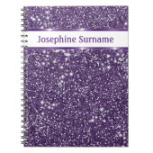 Faux Paarse glitter-textuur: kijk met aangepaste t Notitieboek (Voorkant)