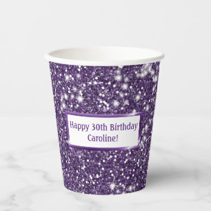 Faux Paarse glitter-textuur: kijk met aangepaste t Papieren Bekers