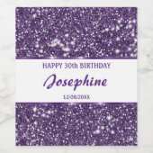 Faux Paarse glitter-textuur: kijk met aangepaste t Wijn Etiket (Enkel label)