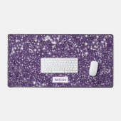 Faux Paarse glitter textuur Kijk met de douanenaam Bureaumat (Keyboard & Muis)