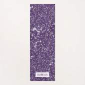 Faux Paarse glitter textuur Kijk met de douanenaam Yogamat (Voorkant)