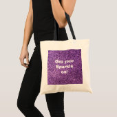Faux Paarse Glitter Tote Bag (Voorkant (product))